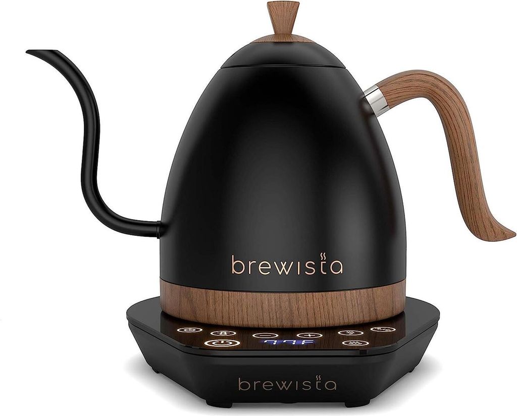 Brewista Artisan Stainless Steel Elektrischer Wasserkocher 1,0 L mit Temperaturregelung und Schwanenhalsauslauf - Schwarz BA10VKVDE-MB