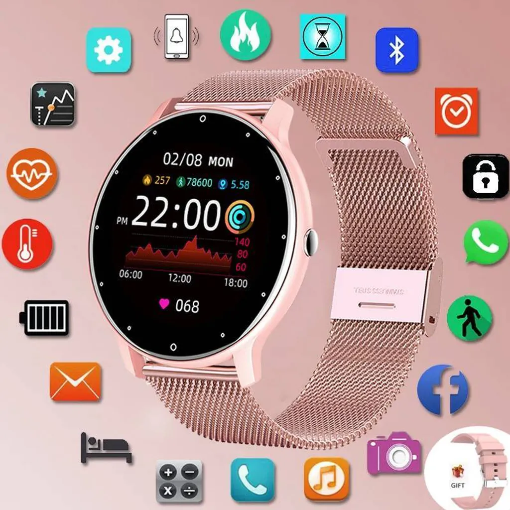 Smart Watch Sport Écran Tactile Complet IP67 Montre Connectée Fitness
