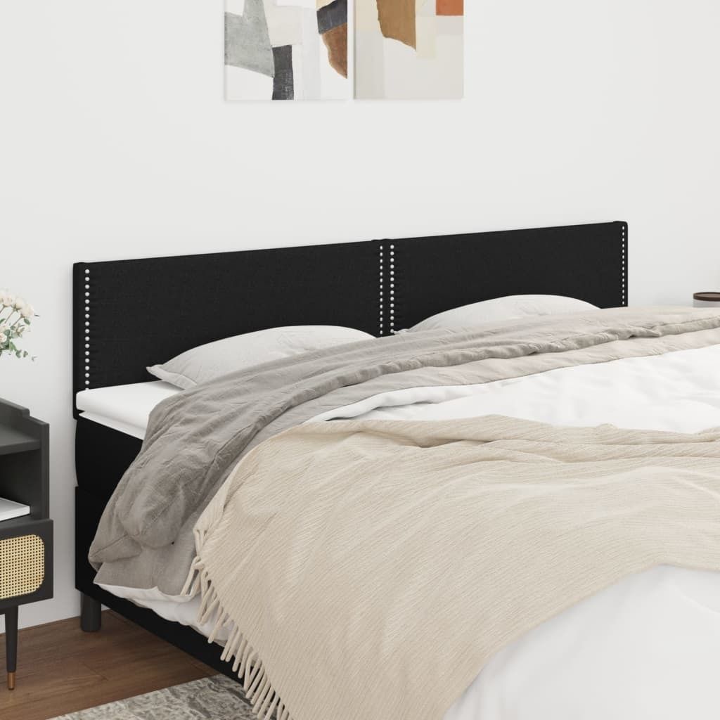 The Living Store Kopfteile 2 Stk. Schwarz 90x5x78/88 cm Stoff