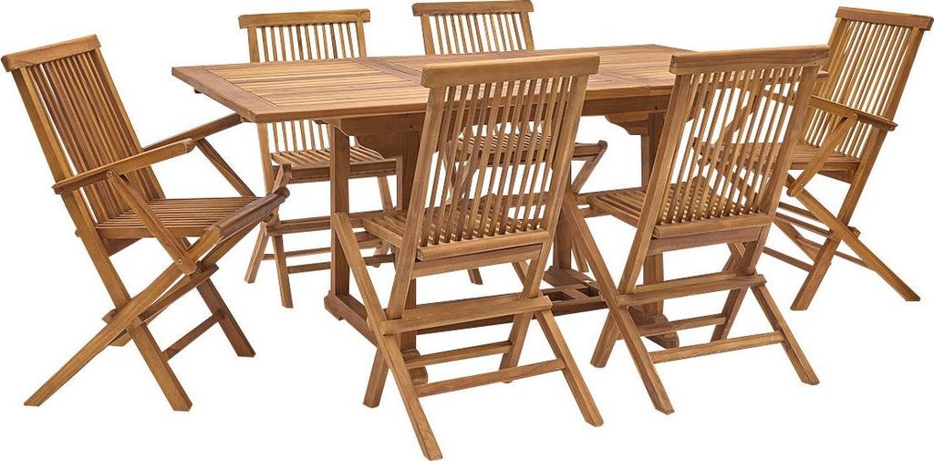 Ausziehbare Gartenmöbel geöltes Teakholz 6/8 Modern