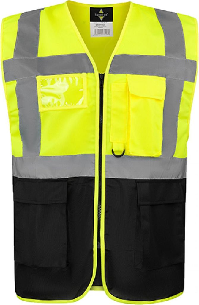 Comfort Executive Multifunctional Safety Vest Hamburg - Farbe: Signal Yellow/Black - Größe: XL