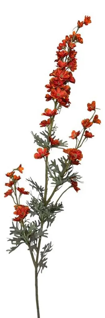 Fleur Artificielle Delphinium Orange 85 cm pour Grand Vase de Salon