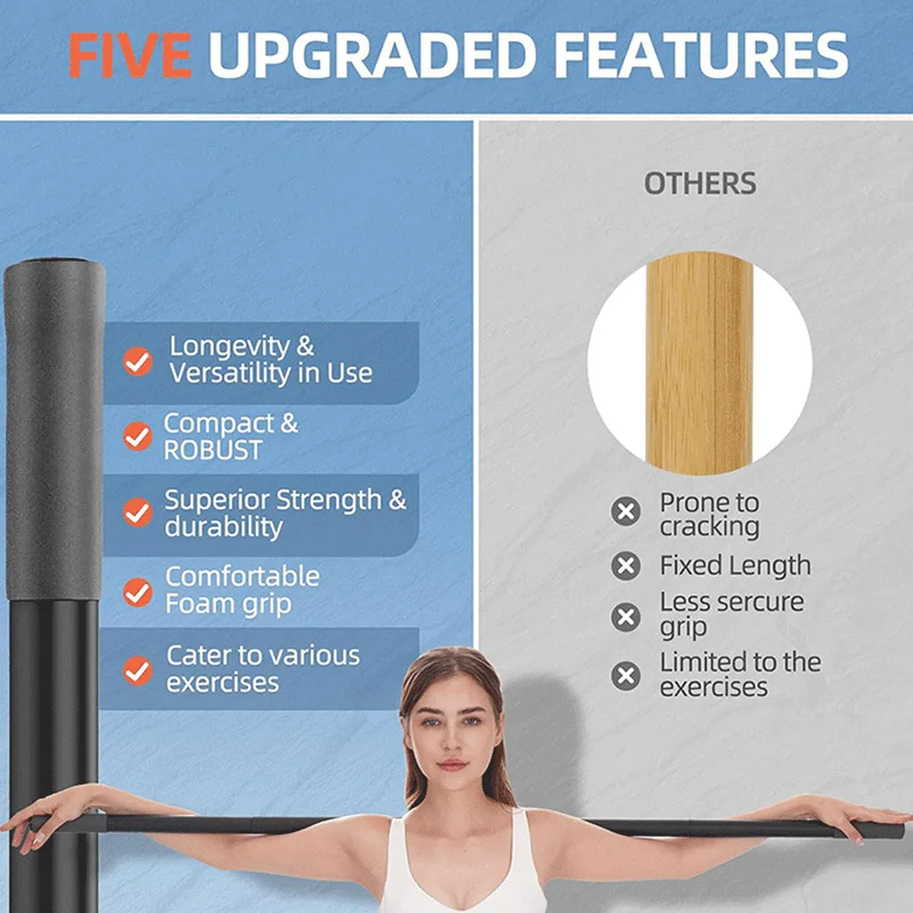 Bâtons d'exercice polyvalents en acier rigide et silicone - 14