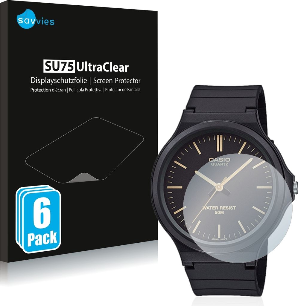 6x Für Casio Uni MW-240 Schutzfolie Savvies Displayschutz Produktbild 