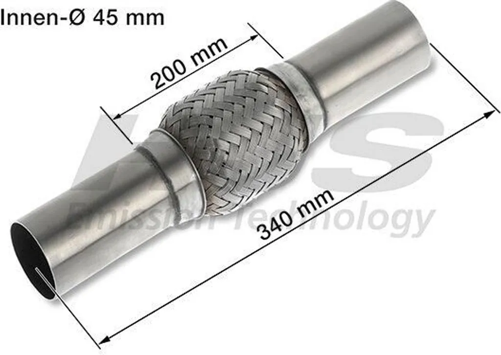 Flexible d'échappement HJS pour Mercedes Vito Bus et Opel Meriva A X03