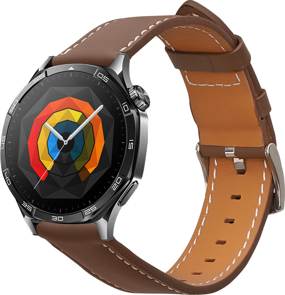 kwmobile Armband kompatibel mit Huawei Watch GT5 46mm / GT5 Pro 46mm / GT4 46mm / Watch GT3 SE - Echtleder Fitnesstracker Sportarmband Band