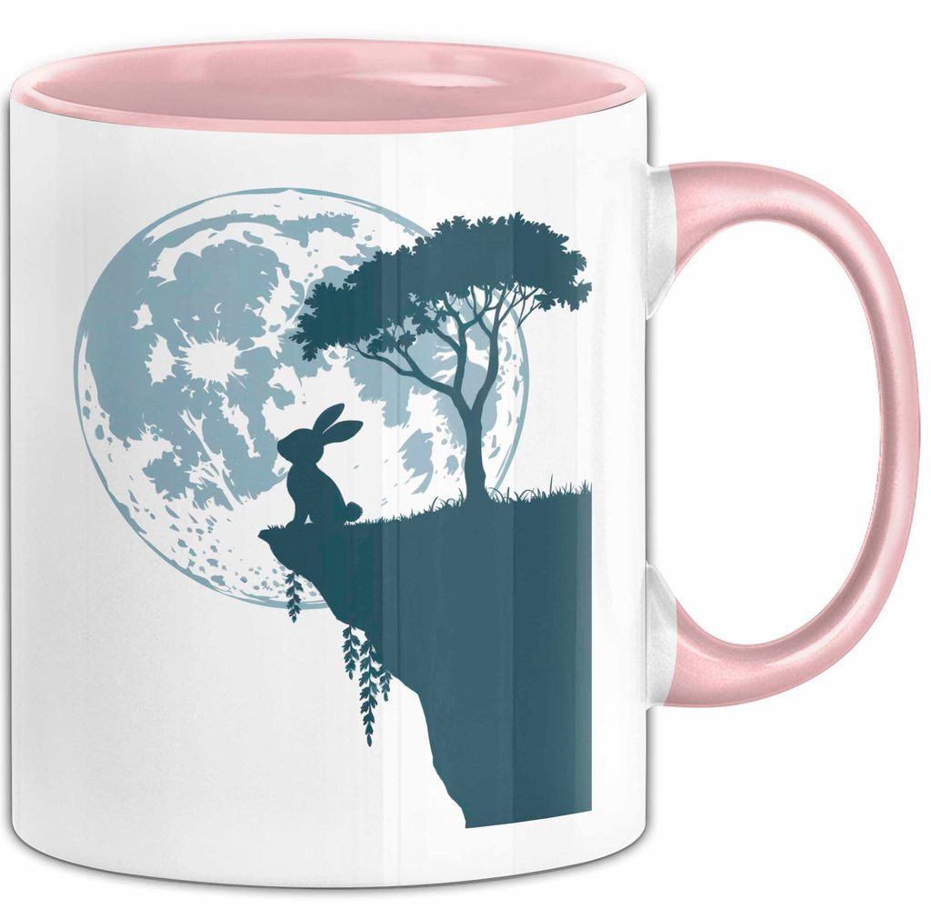 Kaninchen Hase Tierliebhaber Tasse Geschenk Lustige Geschenkidee Spruch (Rosa)