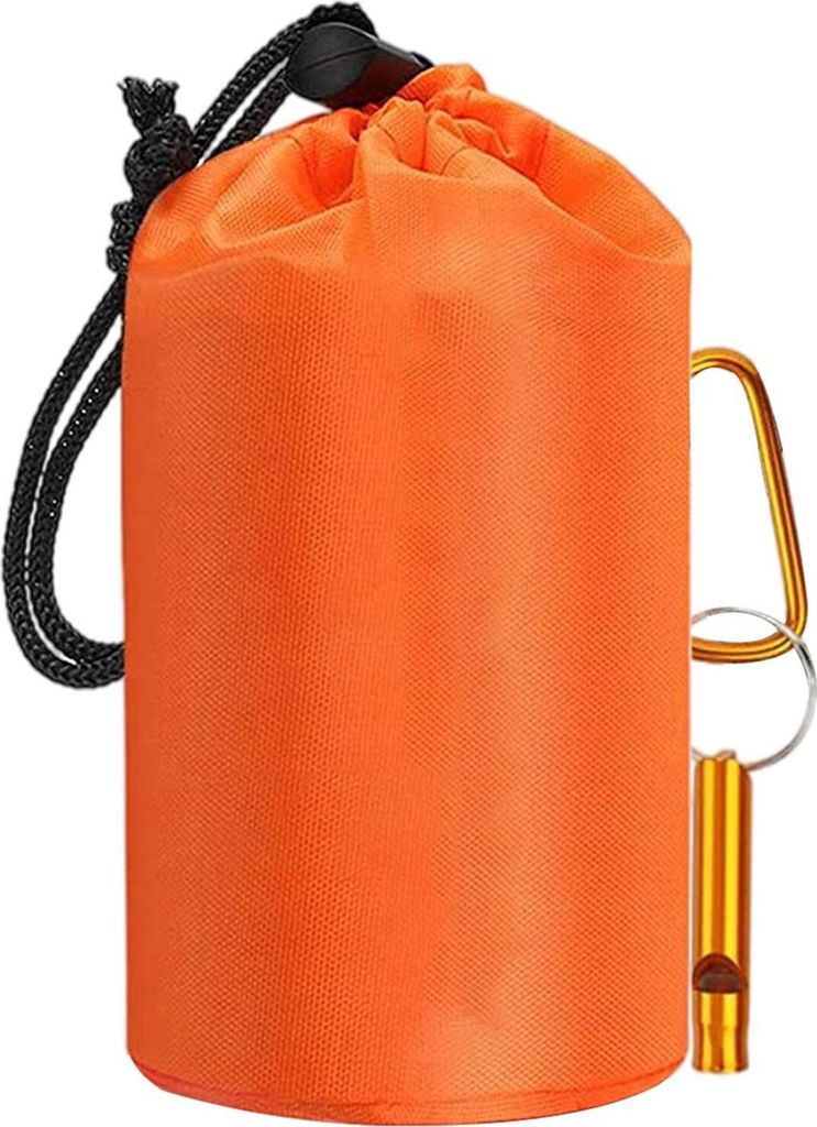 Notfallschlafsack, leichte Überlebensschlafsäcke, 26 Mikron, Orange, tragbarer Thermoschlafsack für Camping und Wandern