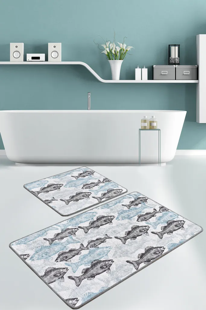 Tapis de bain multicolore haute densité 700 g/m² en coton velours doux