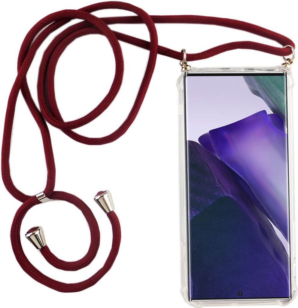 Handykette für Samsung Galaxy Note 20 Ultra - Smartphone Necklace Hülle mit Band - Schnur mit Case zum umhängen in Rot