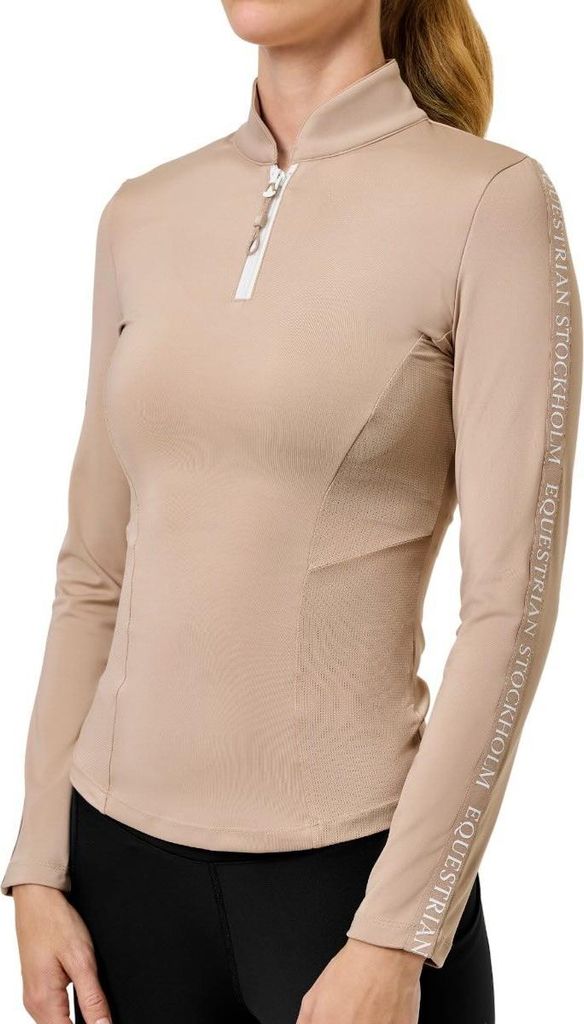 Equestrian Stockholm Longsleeve Damen Power Top Sand Kollektion Sand XL