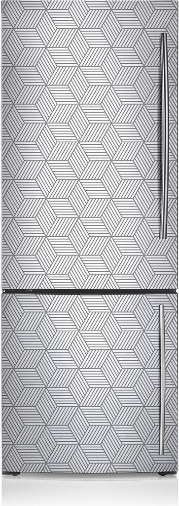 Kühlschrankmagnete Kühlschrank Magnetfolie Magnete Küche 60x190 cm - Graue 3D-Würfel.