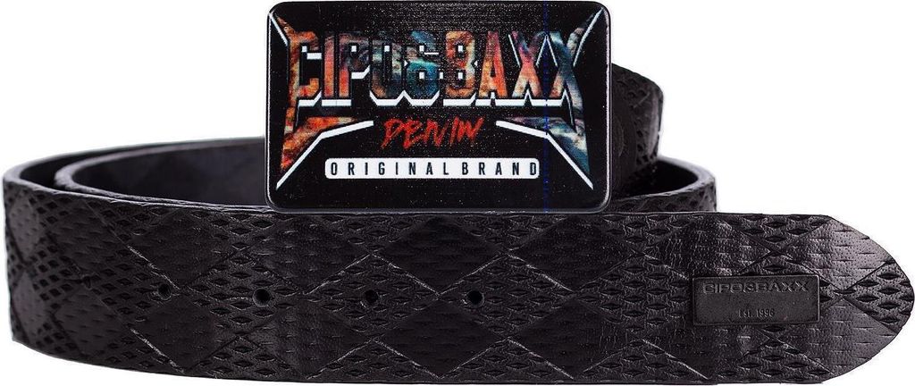 Cipo & Baxx Herren Gürtel CG204 Schwarz 90cm x 3,8cm