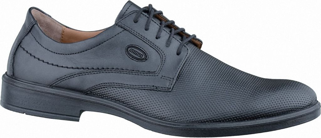Jomos elegante Herren Leder Halbschuhe schwarz, Jomos-Aircomfort-Fußbett, Herren-Comfort-Weite, 2136207/40