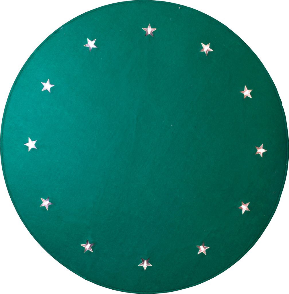 Best Season LED-Baumteppich, Material: Filz, Farbe grün, ca. 1 m Ø, 12 w/w LED, Trafo, indoor, 607-06