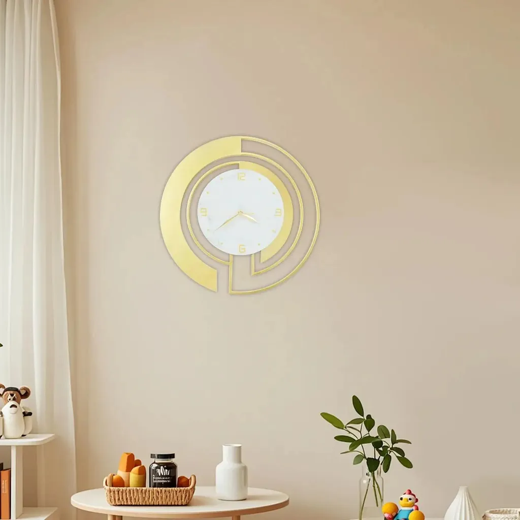Horloge ronde métal blanc Ø 45 cm structure robuste décorative - 3