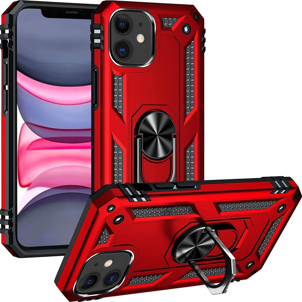 Armor Shield Handyhülle für Apple iPhone 11 Hülle Ultra Hybrid Case Handy Schutzhülle, Rot