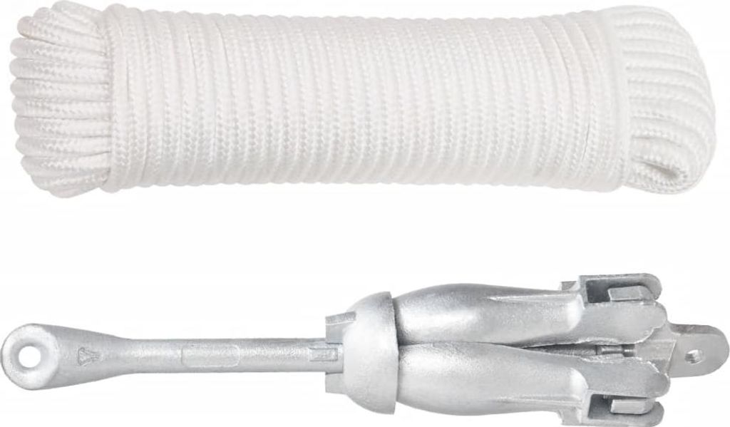 vidaXL Klappanker mit Seil Silber 4 kg feuerverzinktes Produktbild 