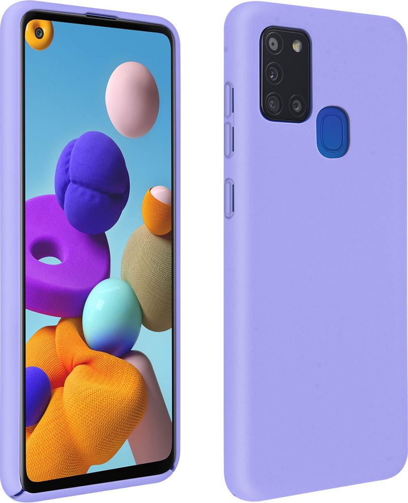 Halbsteife Silikon Handyhülle Samsung Galaxy A21s, Soft Touch - Violett