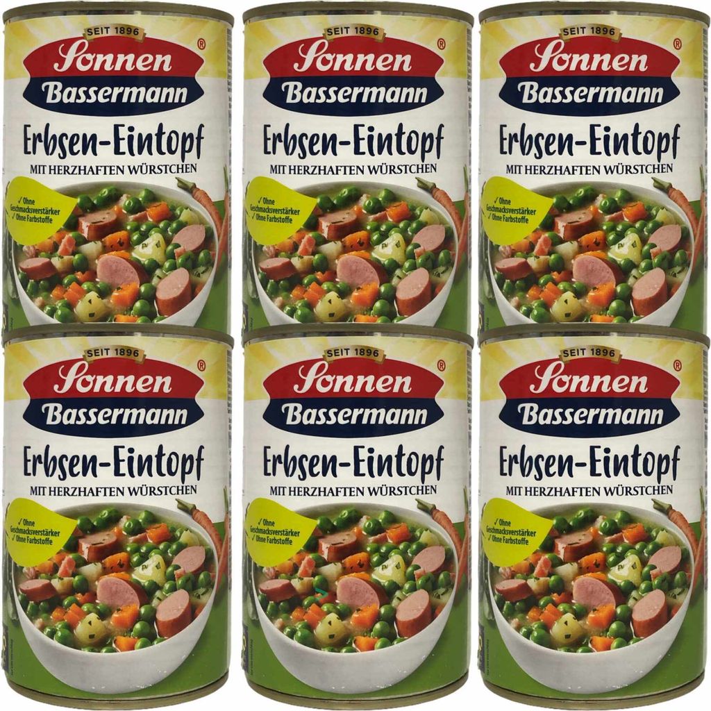 Sonnen Bassermann Erbsentopf mit herzhaften Würstchen VPE (6x400g Dose)