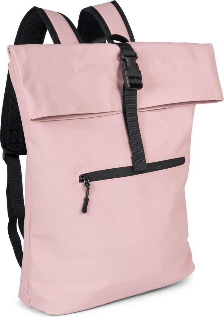 styleBREAKER Uni Rucksack Wasserfest in Seesack Optik, Backpack Einfarbig, Reißverschluss, Schnalle, Laptop Fach 02012408