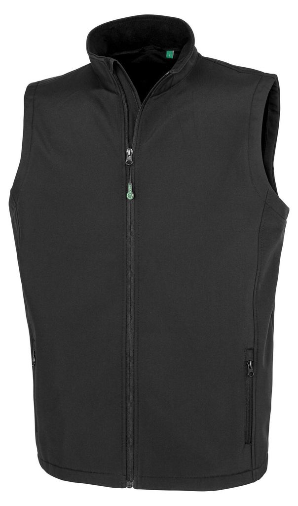 Result Genuine Recycled - Softshelljacke 2-Schicht Druckbar für Herren FK2868 (L) (Schwarz)