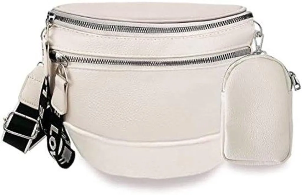 Sac bandoulière léger anti-encombrement, 3 poches cuir vegan
