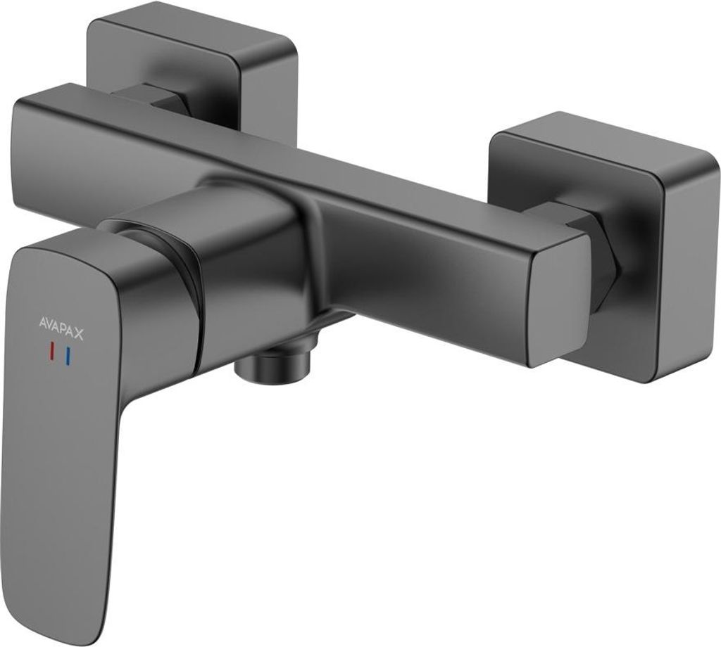 Avapax | Duscharmatur Qanix - Gun Metal Matt - Einhebelmischer - Keramikkartusche 35mm - Wandmontage 150mm