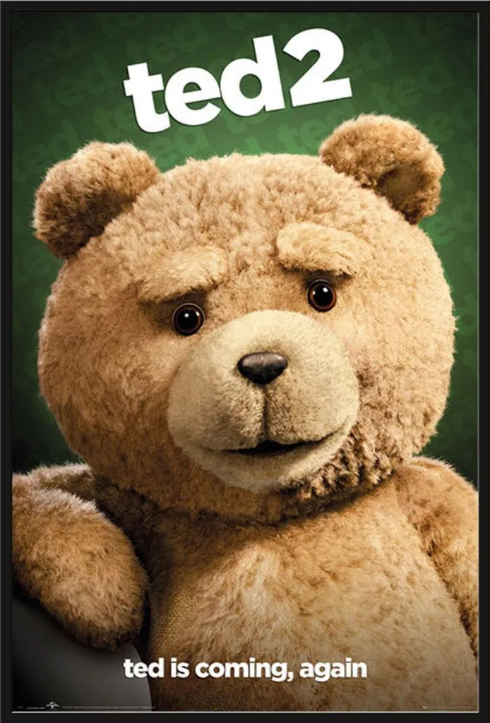Affiche Ted 2 sous Cadre Noir Shinsuke avec Vitre Acrylique Durable