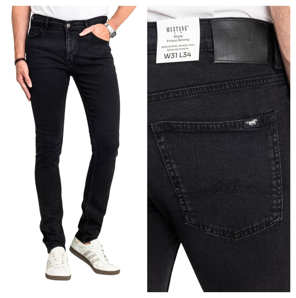 MUSTANG | Frisco Skinny Herrenjeans, Schwarz, tailliert, Produktbild 
