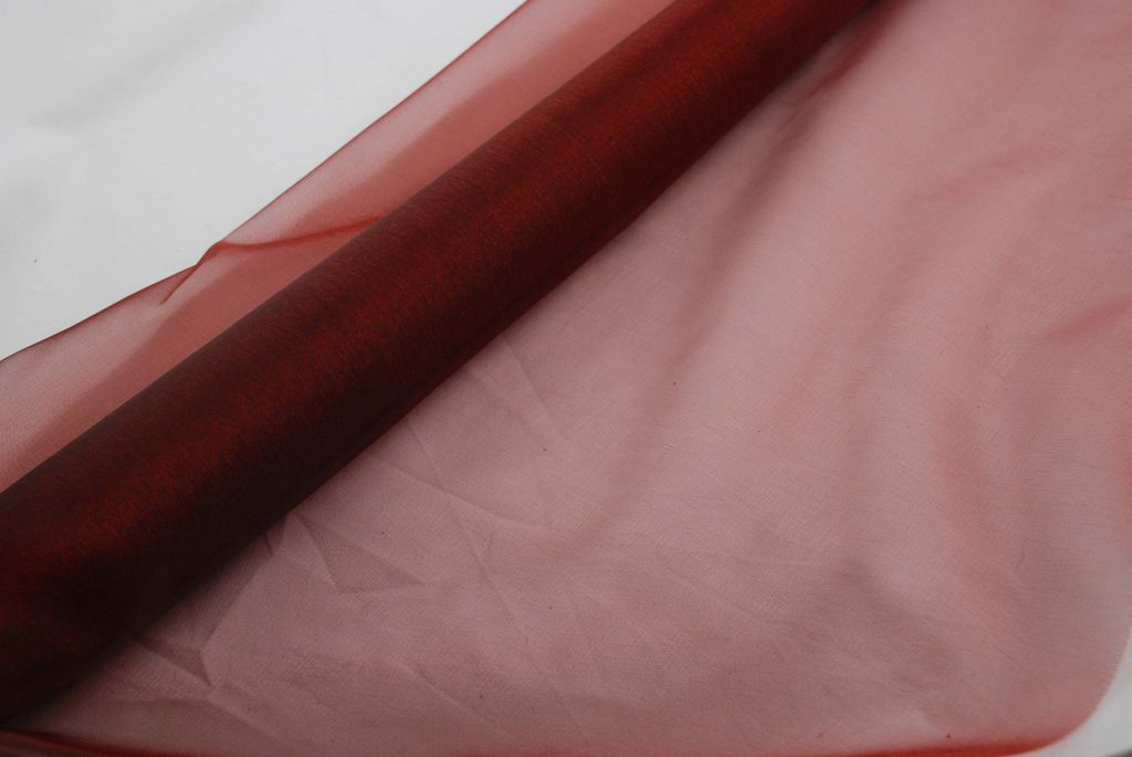 Organza bordeauxrot 70 cm x 10 m 2-Ton Dekostoff - Tischdeko