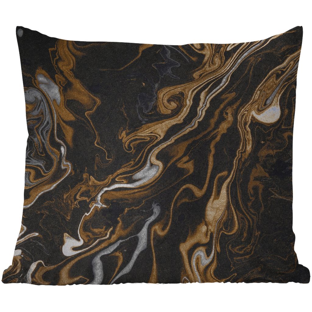 MuchoWow Outdoor Kissen - Marmor - Silber - Gold - Abstrakt - 60x60 cm - Wetterfest - Lounge Kissen - Dekoration - Schlaf Kissen