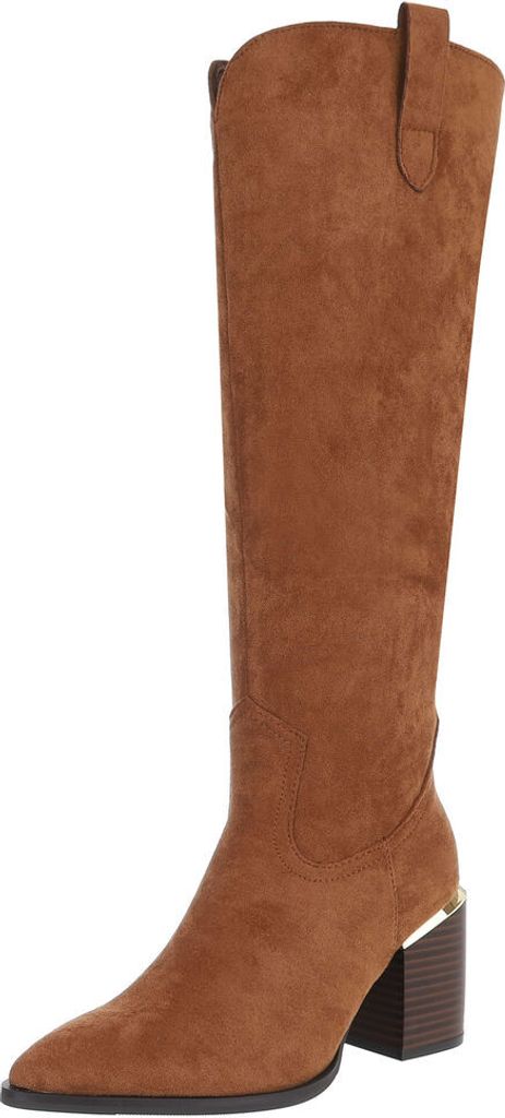 Ital-Design Damen Stiefel High-Heel Stiefel Wildlederoptik Western- & Bikerstiefel 88577585 Camel Gr. 37