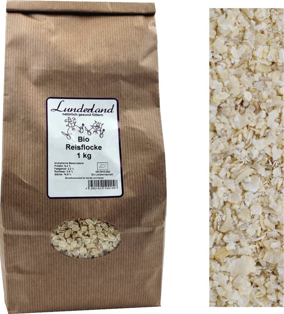 Lunderland Bio Reisflocke 1kg 100 % geschälter flockierter Produktbild