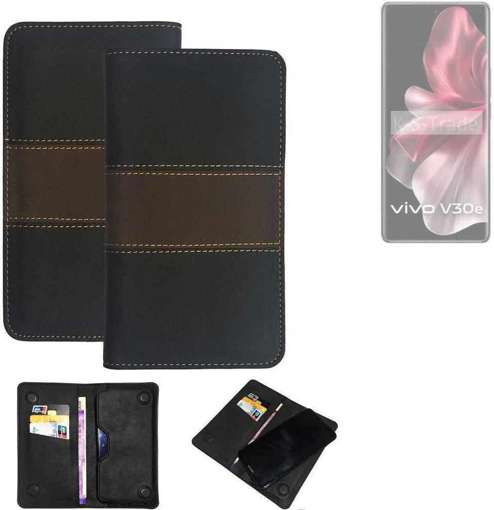 K-S-Trade Hülle Handyhülle kompatibel mit Vivo V30e Global Schutzhülle Walletcase Bookstyle Tasche Schutz Case Handytasche Wallet Cover Kunstleder