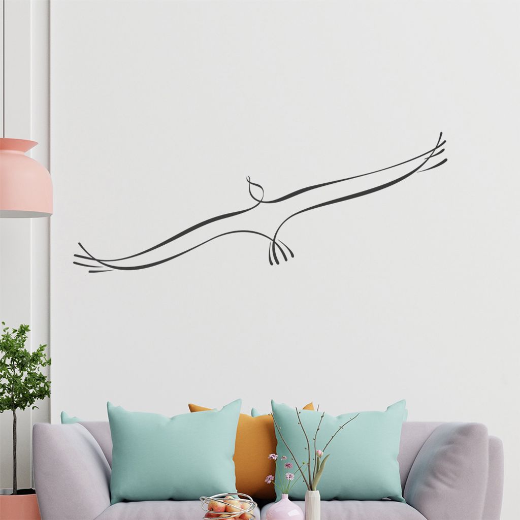 Vogel Linien Wandtattoo in 6 Größen - Wandaufkleber Wall Sticker - Dekoration, Küche, Wohnzimmer, Schlafzimmer, Badezimmer