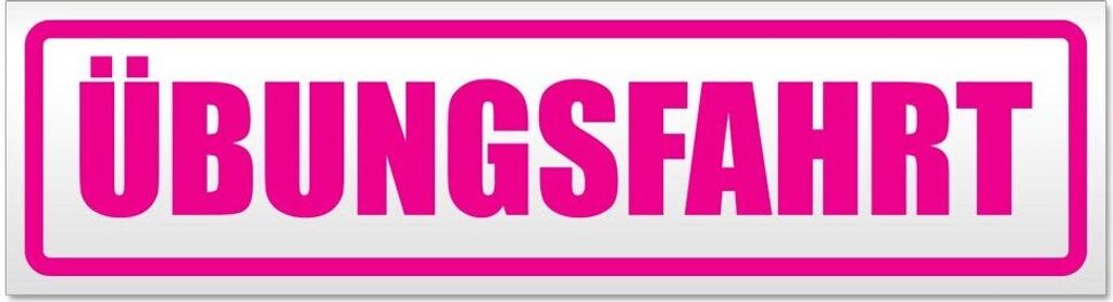 Kiwistar - Autoaufkleber - Pink - 20 x 5,3 cm - Übungsfahrt - Hinweis Aufkleber Sticker für Auto, Kfz, Fahrrad, PKW, LKW