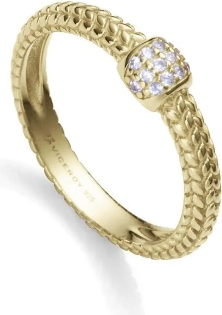 Anello Placcato Oro con Zirconi Elegante 9124A014-30 | Misura 54 mm