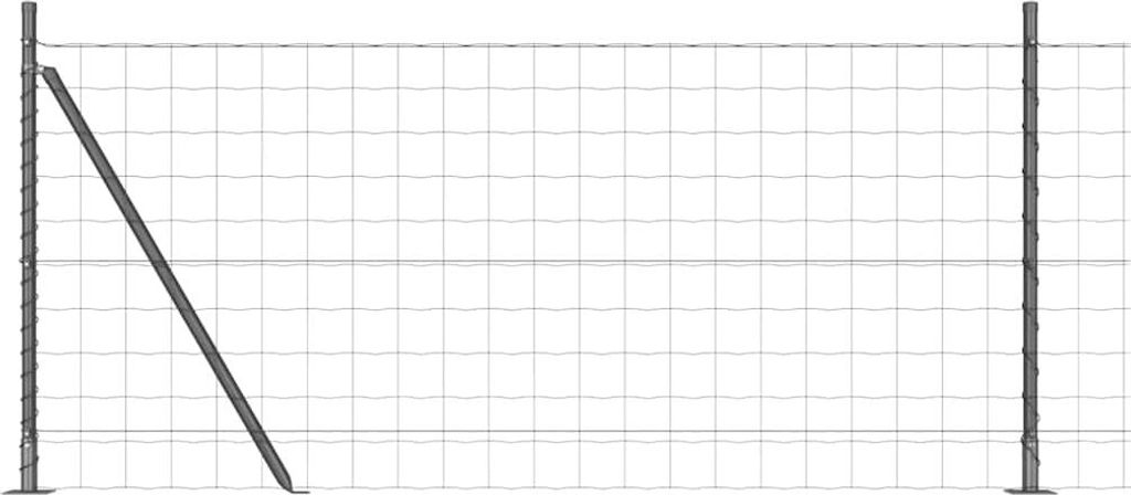 vidaXL Zaun mit Pfosten Grau 0,8 x 10 m Stahl