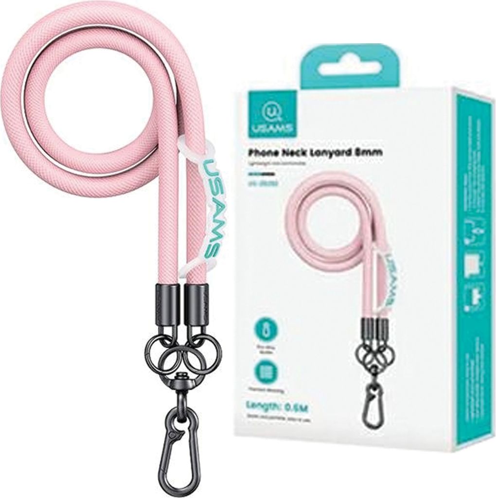 Usams Universal-Telefon-Lanyard 1.2M Rosa/Pink Zb282Gs03 (Us-Zb282)
