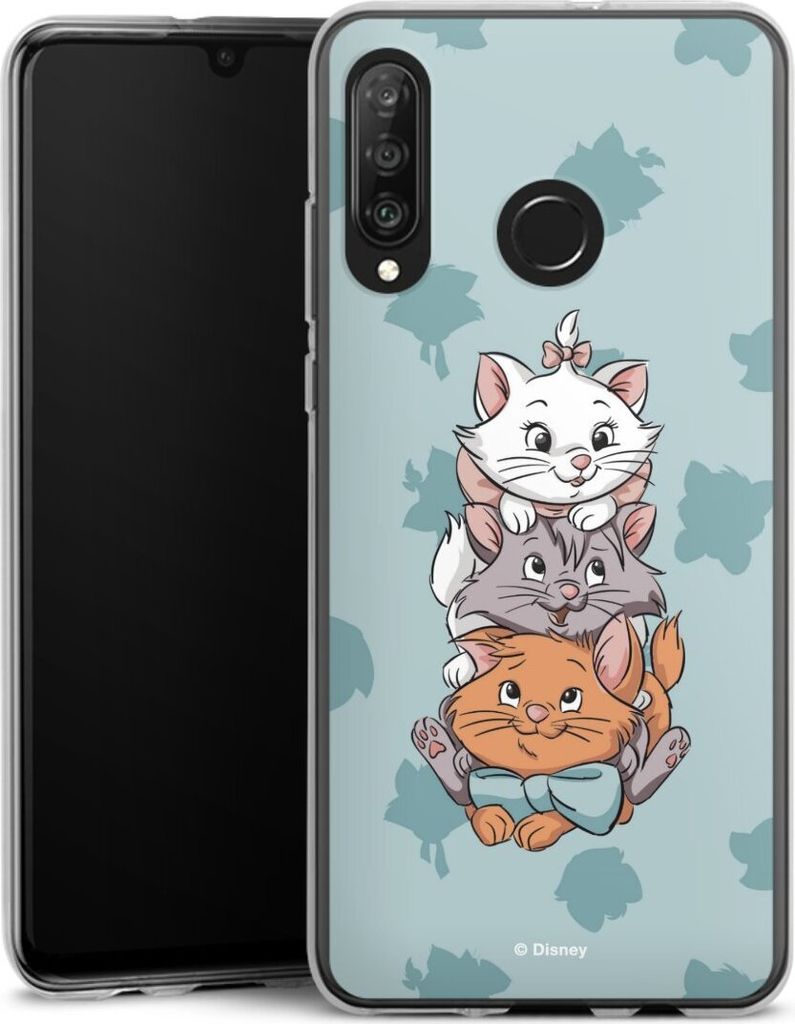 DeinDesign Handyhülle für Huawei P30 Lite Silikon Hülle Case Smartphone Schutzhülle Aristocats Disney Katze