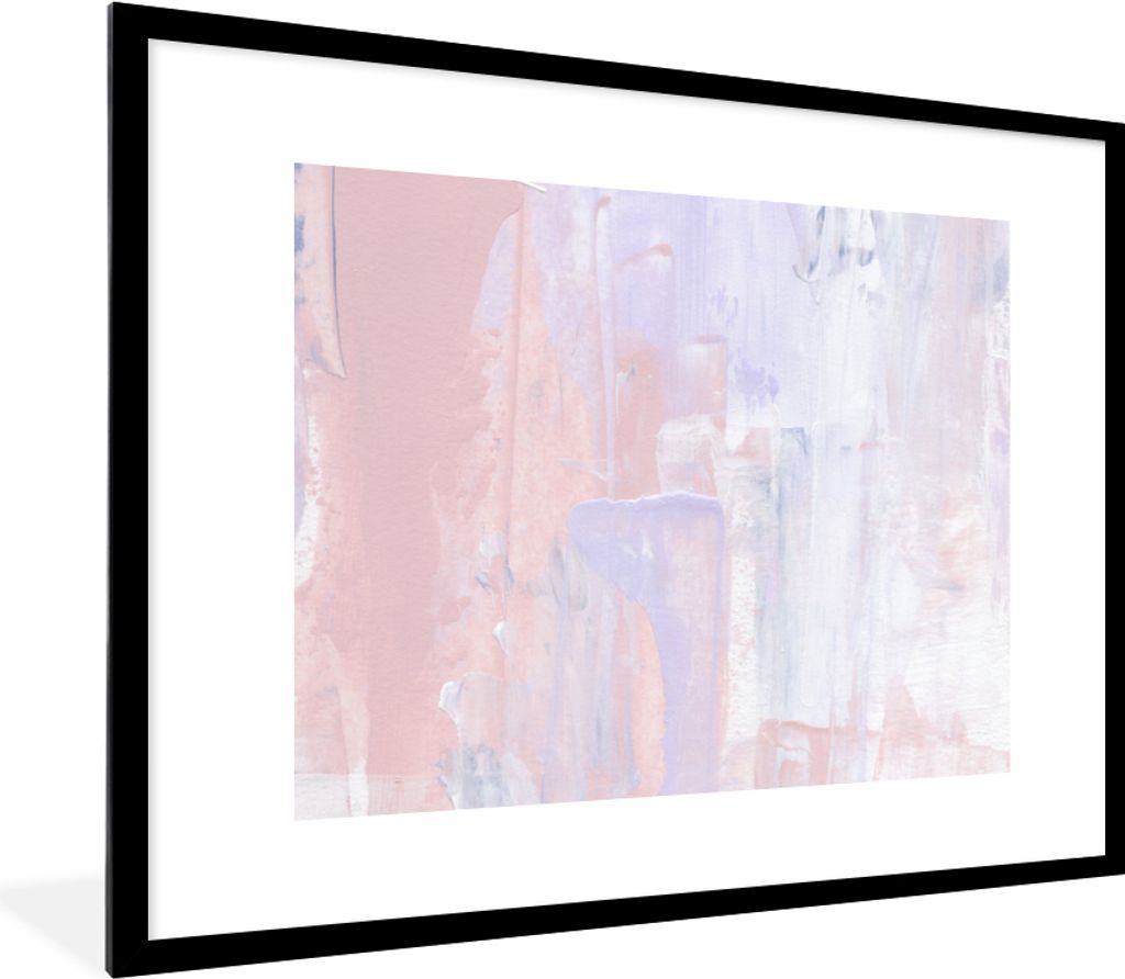 MuchoWow Gerahmtes Poster Farbe - Pastell - Gestaltung 80x60 cm - Poster mit Schwarzem Bilderrahmen Wandposter Rahmen Foto Bilder - Schlafzimmer-...
