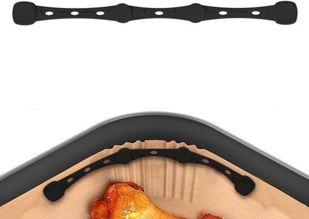Silikonklips für Airfryer, vierstückige Verpackung, hitzefestes Samarium-Kobaltmagnet, schwarz.