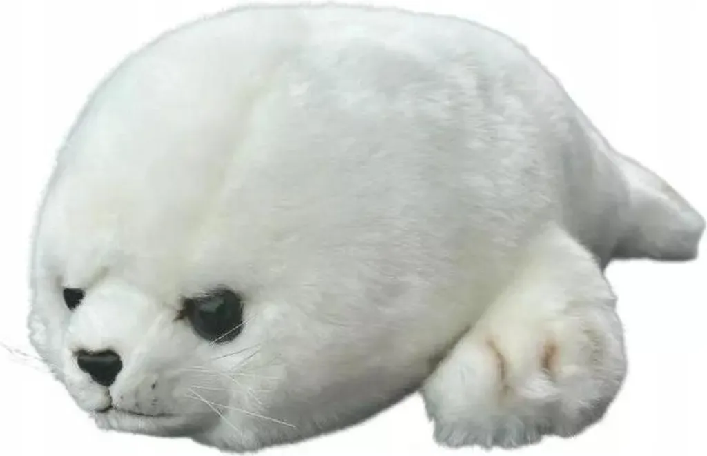 Mascotte de phoque blanc 38cm - Peluche géante banquise haute qualité