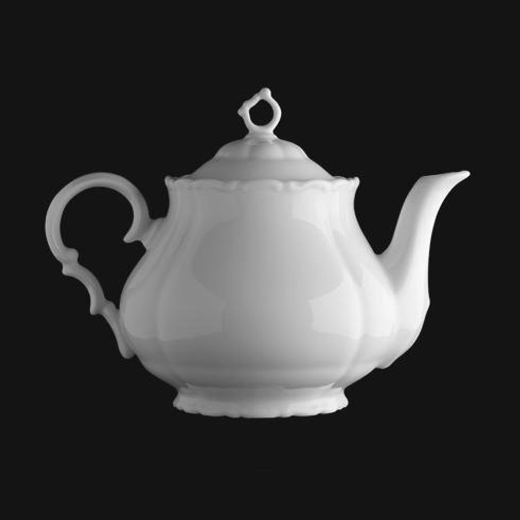 Hohe Teekanne 1,2 l, weißes Porzellan, Verona, G. Benedikt Produktbild 