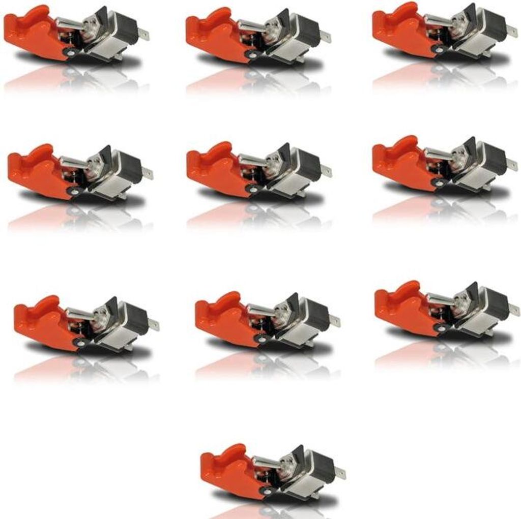 10 JOM Kippschalter ROT Kill Switch Notaus Schalter universal 12V 20A 2-polig