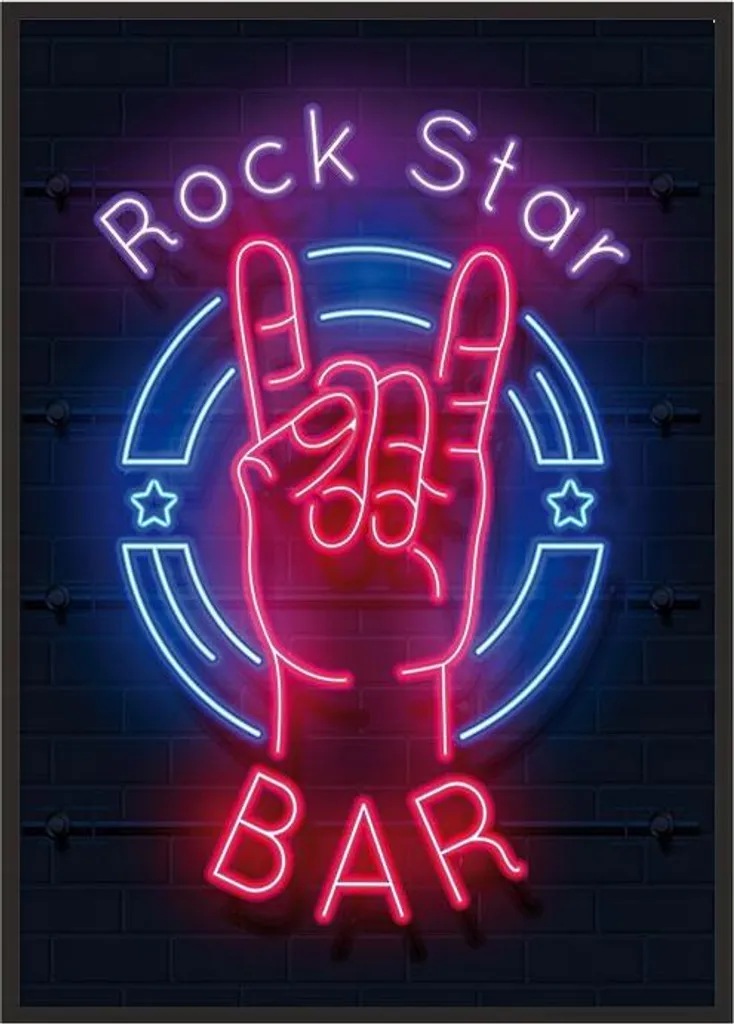 Poster Rock P1031 encadré 53x73 cm prêt à poser pour habiller vos murs