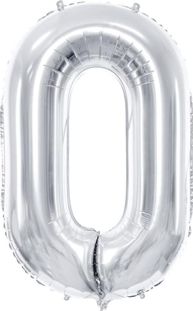 Ziffernballon Zahlenballon Geburtstag Ziffern Silvester Silber - 0