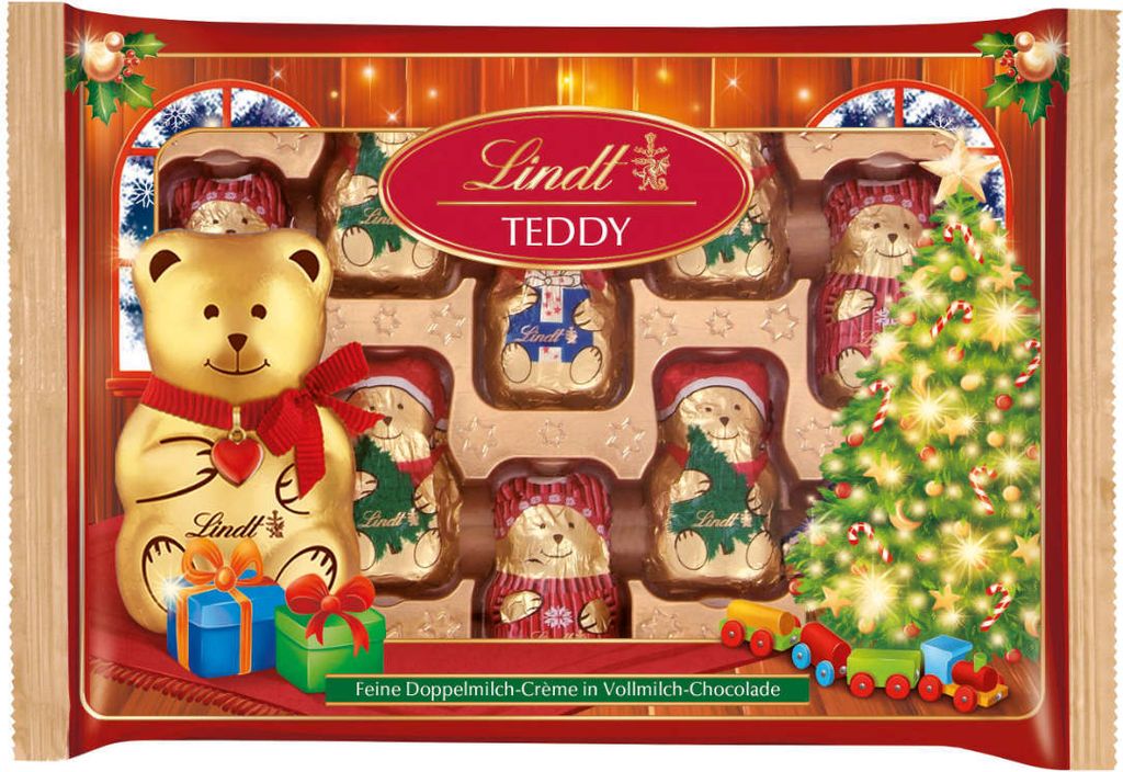Lindt Teddy Freunde gefüllte Schokoladen Figuren aus Vollmilch 96g