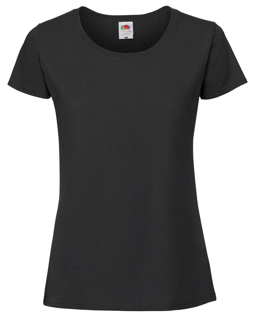 Fruit of the Loom - "Iconic 195 Premium" T-Shirt für Damen FK2664 (L) (Schwarz)
